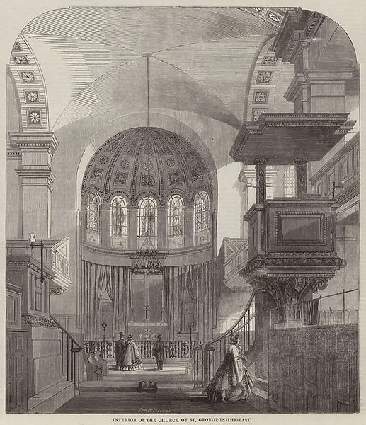 Interior of the Church of St George-in-the-East (engraving)