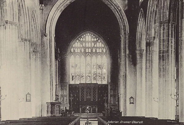 Interior, Cromer Church (b / w photo)