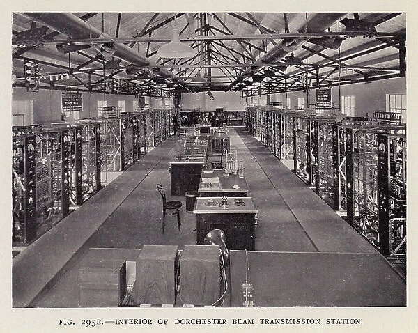 Interior of Dorchester Beam Transmission Station (b / w photo)
