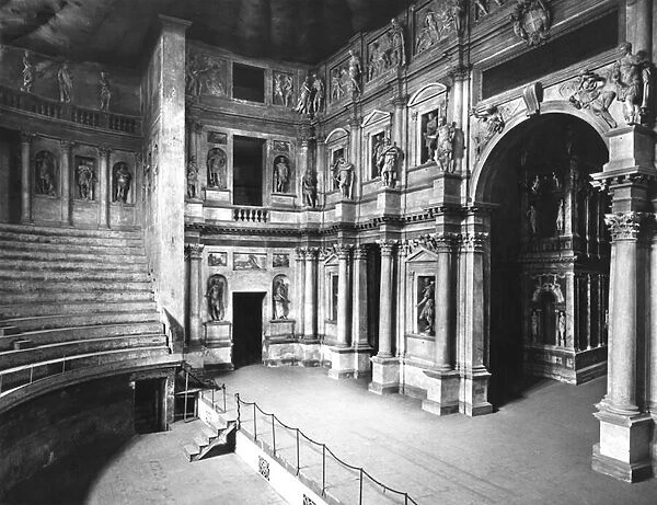Interior of the Theatre, built 1580-85 (b  /  w photo)