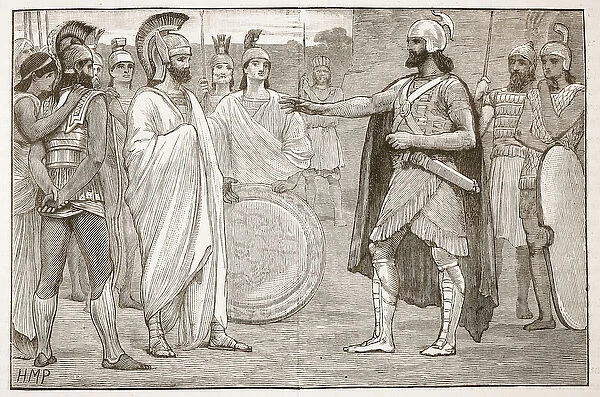 Interview between Agesilaus and Pharnabazus (litho)