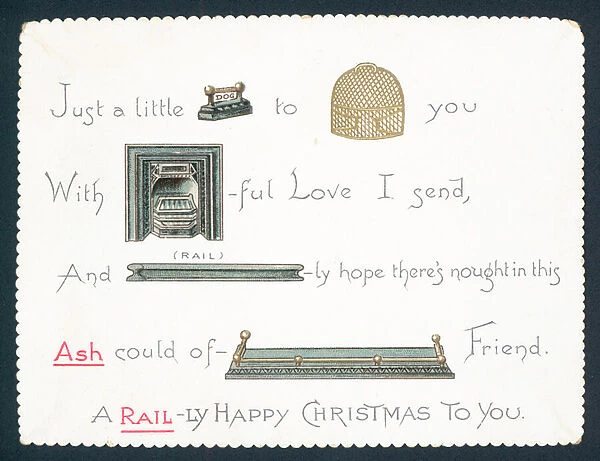 Ironmongery Items, Christmas Card (chromolitho)
