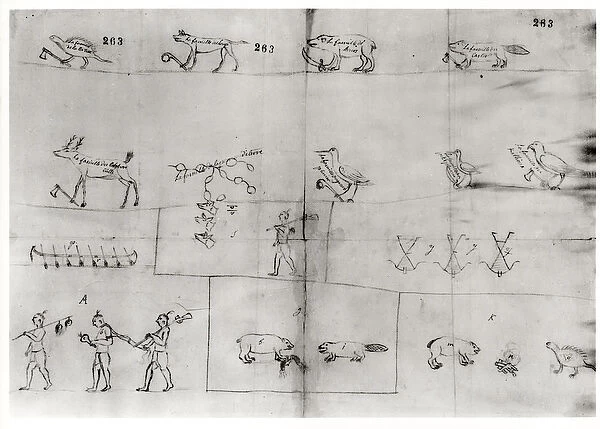 Iroquois pictogram, 12th July 1666 (pen & ink on paper)