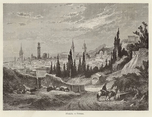 Italy - Verona (engraving)