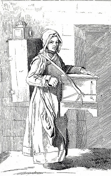 An itinerant organ grinder and magic lantern girl