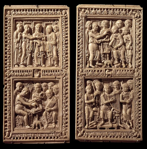 Ivory bindings of the Dagulf Psalter: David, Saint Jerome