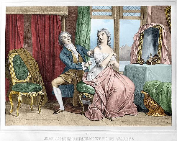 Jean Jacques Rousseau (1712 - 1778) and Madame de Warens (1700 - 1762)