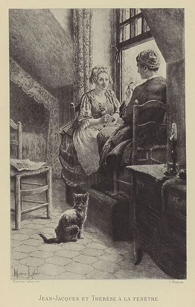 Jean-Jacques and Therese at the window (gravure)