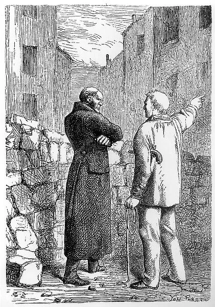 Jean Valjean Gets his Revenge, illustration from Les Miserables by Victor Hugo