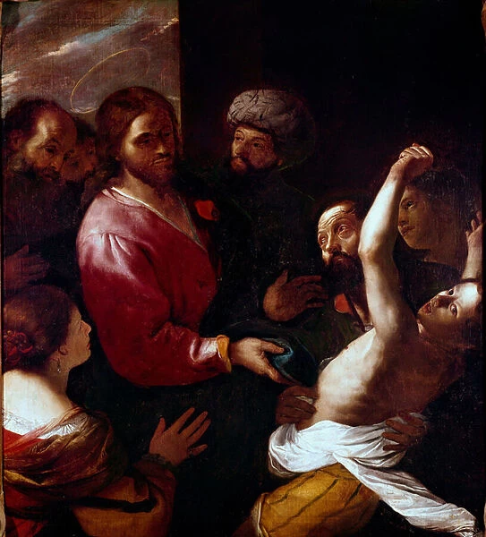 Jesus Christ warriors a posseof Exorcism. Painting by Mattia Preti dit il Cavalier