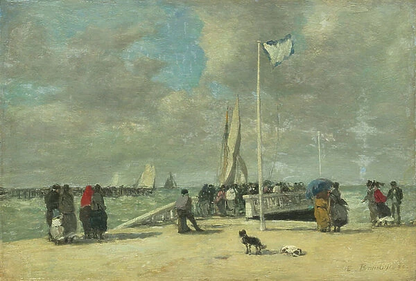 On the Jetty, c. 1869-70 (oil on wood)