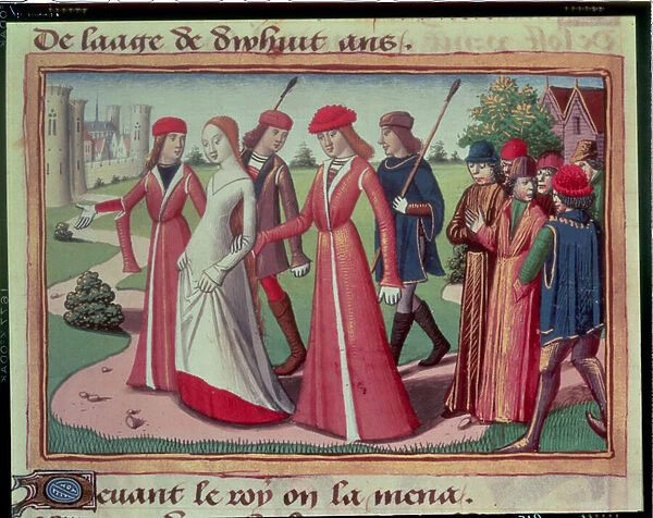 Joan of Arc (c. 1412-31) being led to Charles VII (1403-61) from the Vigils of Charles VII