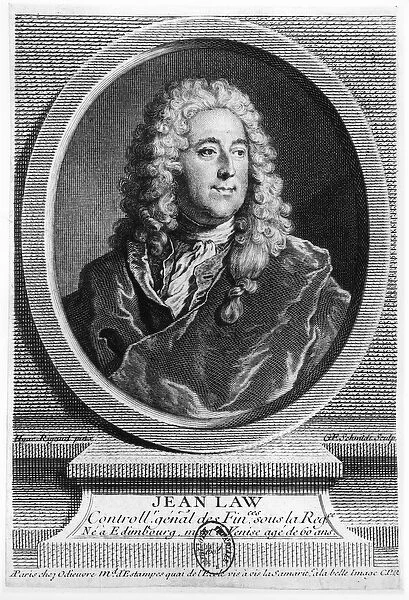 John Law (1671-1729) (engraving) (b  /  w photo)