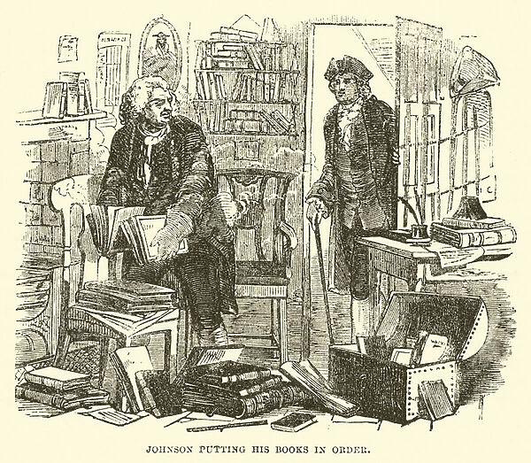 Johnson Putting his Books in Order (engraving)