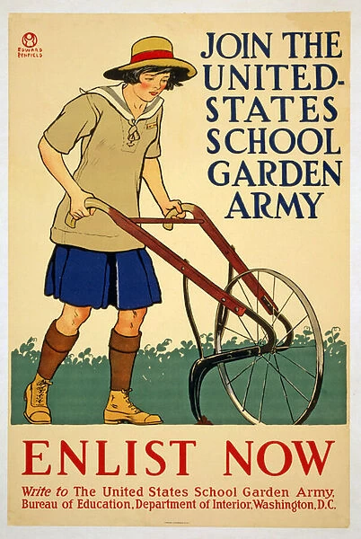 Join the United States School Garden Army - Enlist now, 1918 (colour litho)