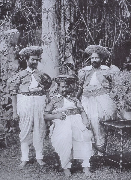 Kandyan Chiefs, Descendants of the old Kandyan Kings (b  /  w photo)