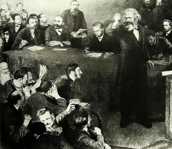Karl Marx addresses a congress