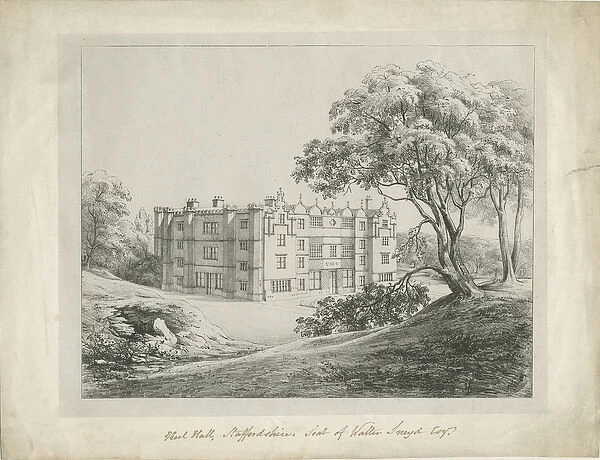 Keele Hall: lithograph, nd [?18th cent] (print)
