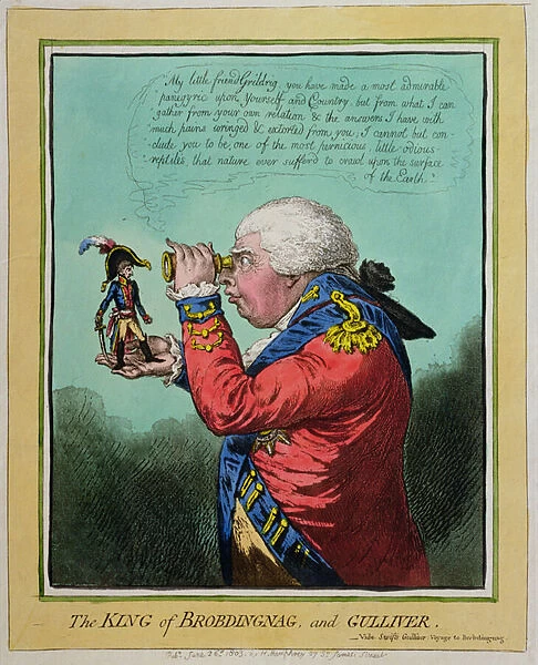 The King of Brobdingnag and Gulliver, published by Hannah Humphrey in 1803