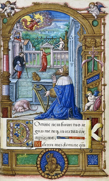 King David with a Harp, from a Book of Hours made for Francois I, c