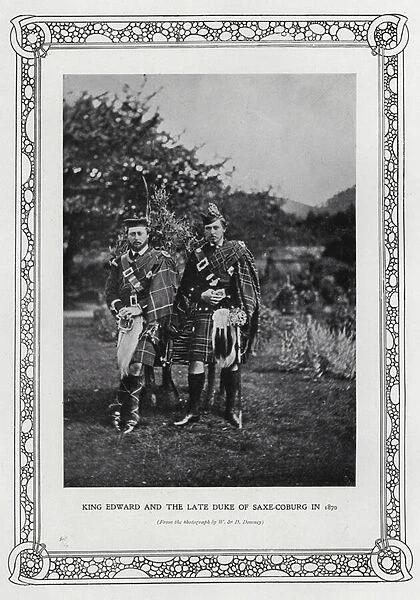 King Edward VII and the his brother Alfred, Duke of Saxe-Coburg and Gotha, 1870 (b  /  w photo)