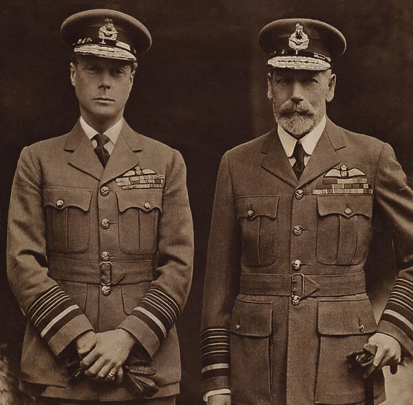 King Edward VIII and his father, King George V (b  /  w photo)