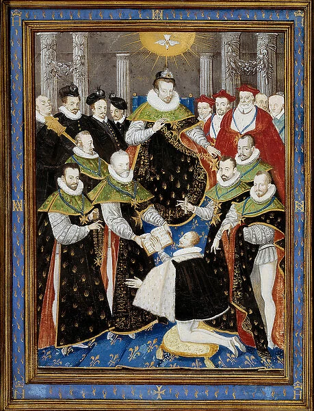 King Henry III (1551-1589) presiding over the first ceremony of the Order of the Holy