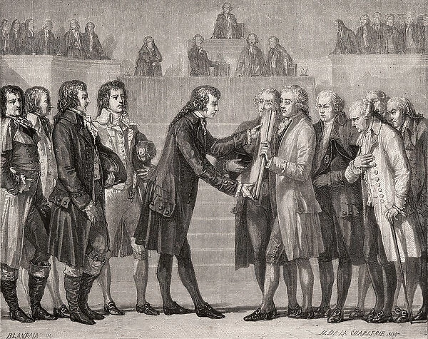 King Louis XVI (1754-93) Swearing on the Book of the Constitution, 14th September 1791