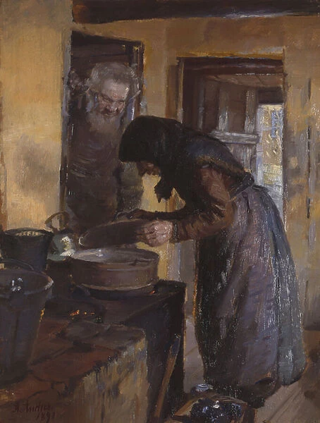 In the kitchen, 1891 (oil on canvas)