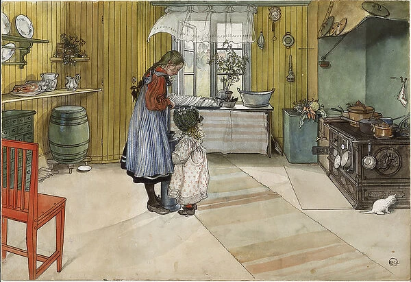 The Kitchen, from A Home series, c. 1895 (w  /  c on paper)