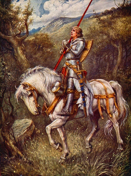 Knight of the Grail (colour litho)