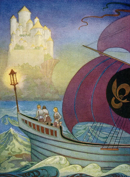 The Knight Perceval Approaches Camelot by Sea, 1920 (screen print)