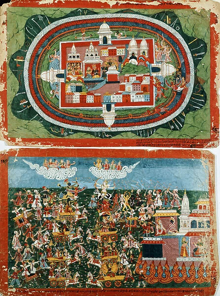 Krishna Attacking the Impregnable Castle of Prag-jyoshita