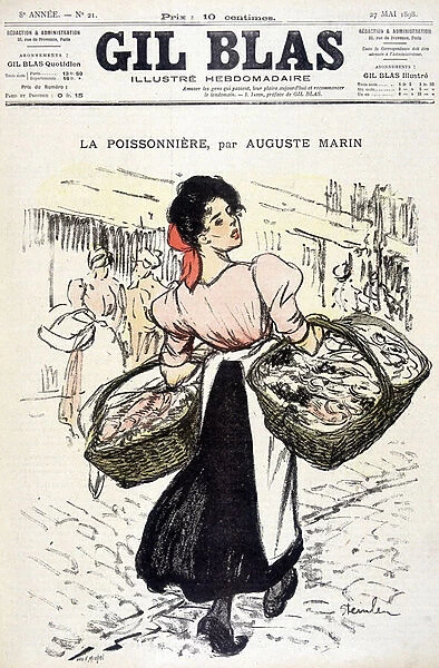La fishonniere by Auguste Marin. In 'Gil Blas', on 27  /  05  /  1898