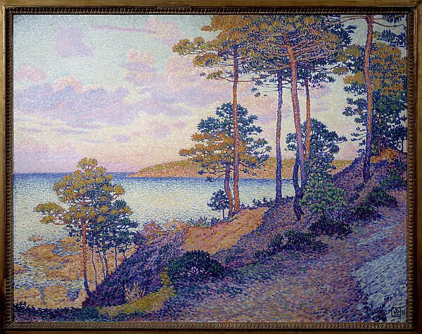 La pointe Saint Pierre a Saint Tropez Painting by Theodore Van Rysselberghe (1862-1926
