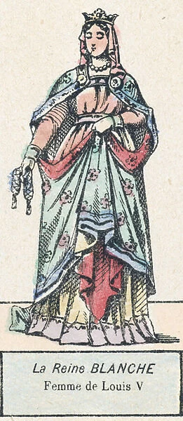 La Reine Blanche, Femme de Louis V (coloured engraving)