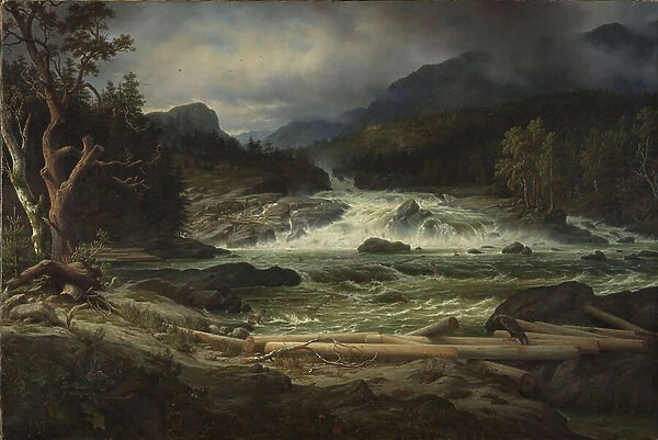 The Labro Falls at Kongsberg, 1837 (oil on canvas)