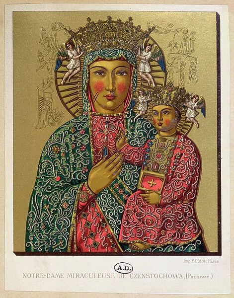 Our Lady of Czestochowa, late 19th century (colour litho)