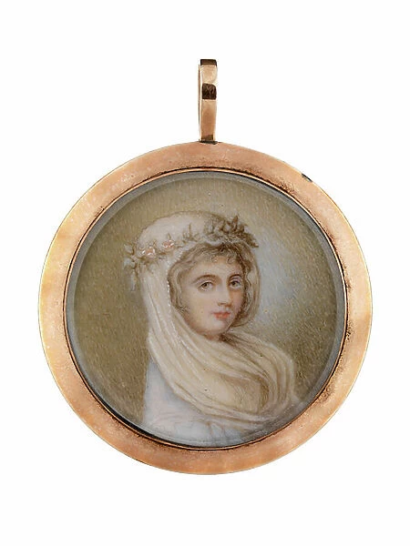 Lady Emma Hamilton (1761-1815), 19th century (watercolour, gilt, glass, silk)