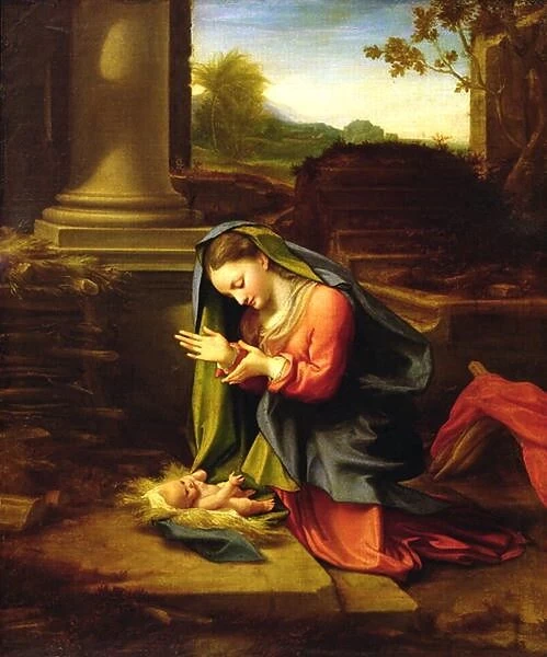 Our Lady Worshipping the Child, c. 1518-20 (oil on canvas)