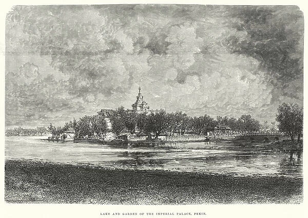 Lake and Garden of the Imperial Palace, Pekin (engraving)