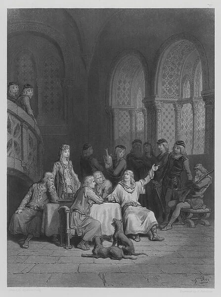 Lancelot relating his Adventures (engraving)