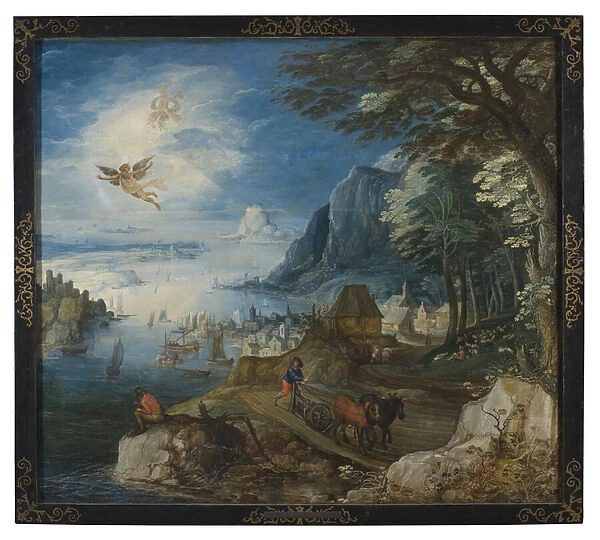 Landscape with the Fall of Icarus (oil on wood)