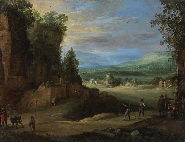 Landscape with Men Playing Mail a la Chicane, 1624 (oil on canvas)