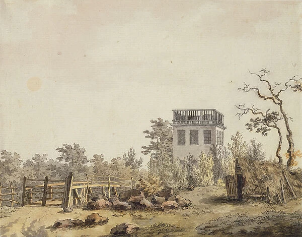 Landscape with a Pavilion, c. 1797 (pen, ink and w  /  c on paper)