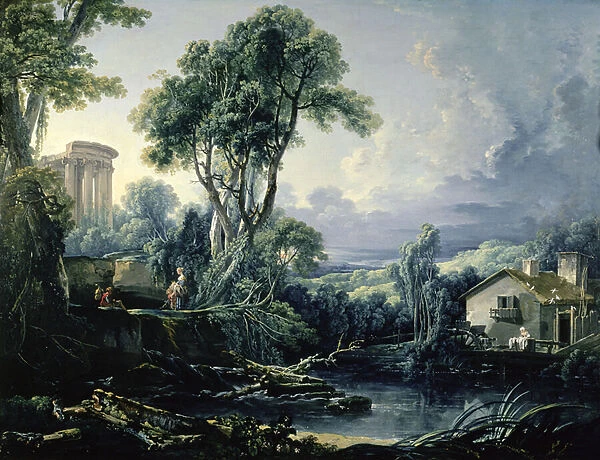 Landscape with Water Mill, 1743 (oil on canvas)