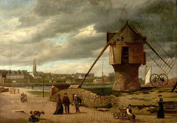Landscape with a Windmill, St Malo, France, 1877 (oil on canvas)