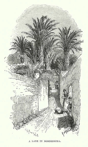A Lane in Bordighera (engraving)