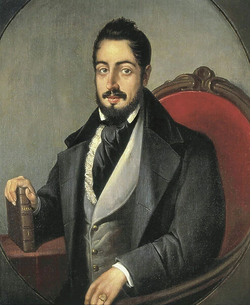 LARRA, Mariano Jose de (1809-1837). Spanish romantic writer and journalist (oil on canvas)