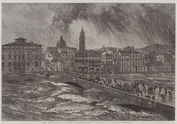 The late Flood of the Arno at Florence (engraving)